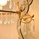 Vintage Italian Style Brass Enameled Chandelier with Twisted Icicles Crystal Drops